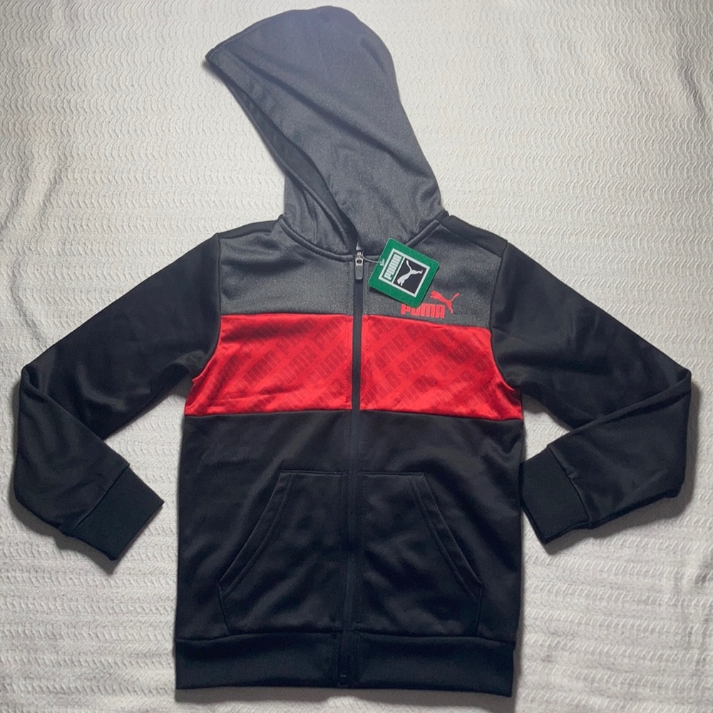 Puma Kids Small(8) Track Jacket NEW Red, Black, Gray